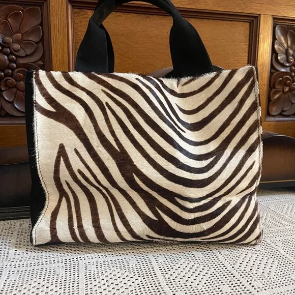 Cache Black and White Zebra Print Tote - Picture 2 of 7